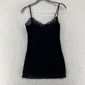 Bozzolo Tank Top Women's Size Medium Black Lace Camisole Y2K Preppy Minimalist